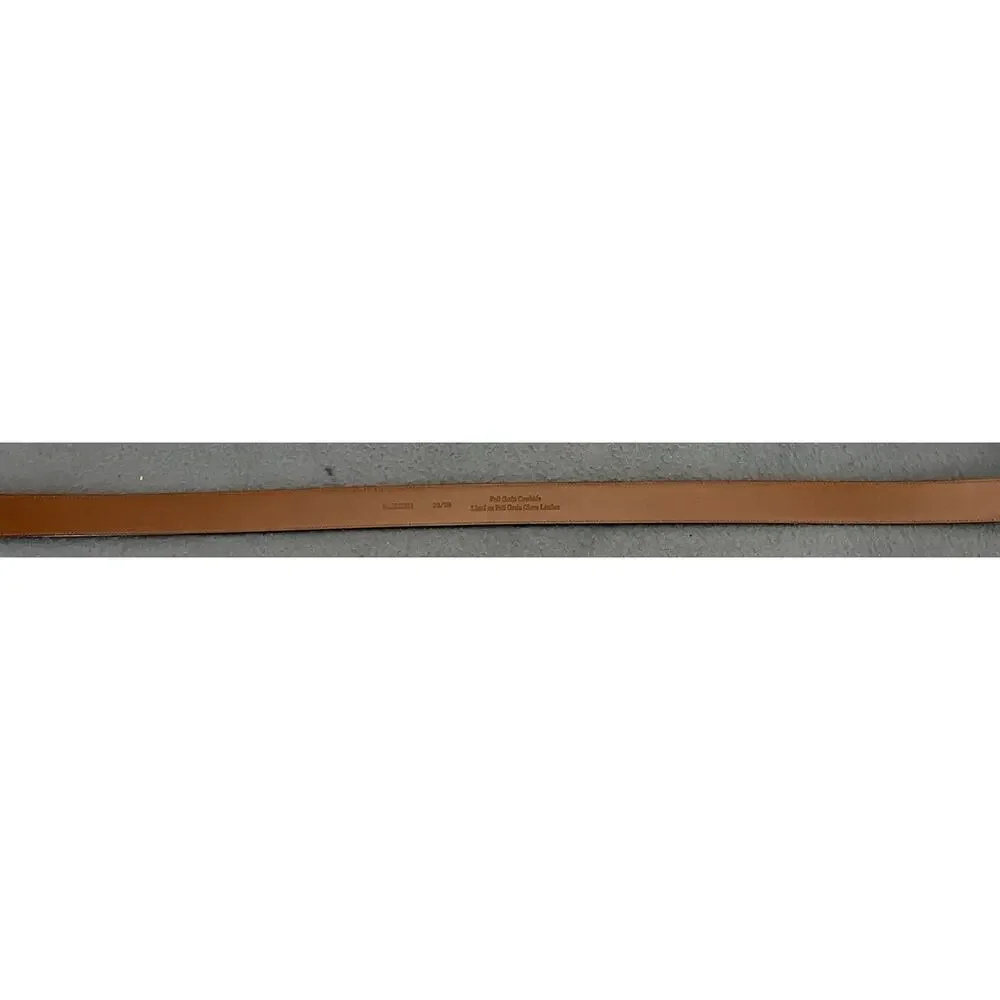 Roundtree & Yorke Brown Leather Belt Brushed Nickel Buckle Men 33.5”-37.5”